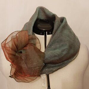 All Jazzed Up Seafoam Sheer Iridescent Scarf, 25" x 70"
